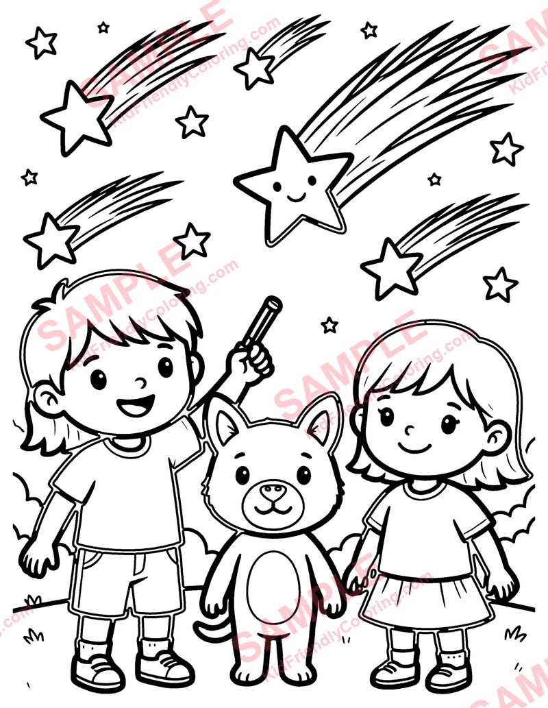 Shooting Stars coloring page preview