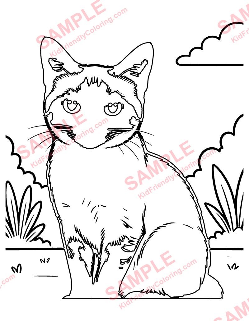 Siamese Cat coloring page preview