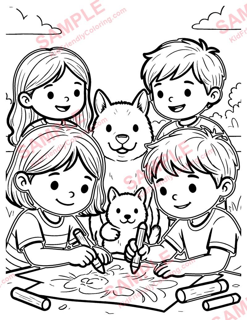 Sidewalk Chalk coloring page preview
