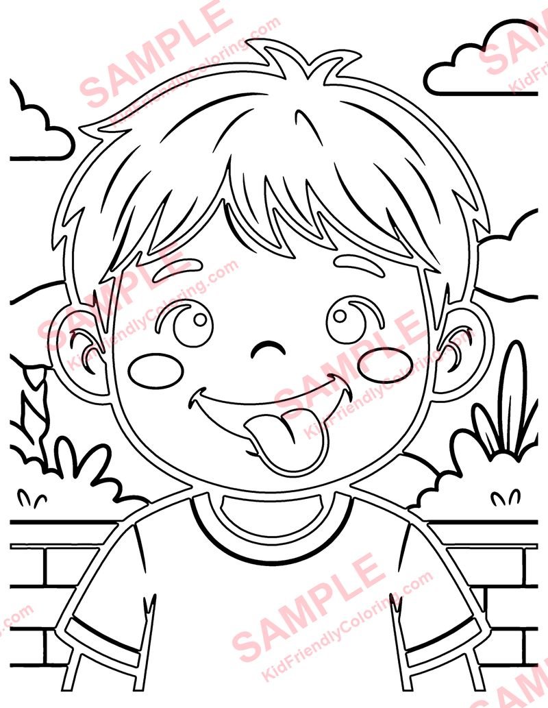 Silly Face coloring page preview