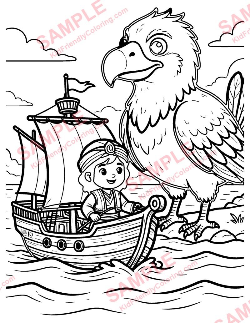 Sinbad the Sailor coloring page preview