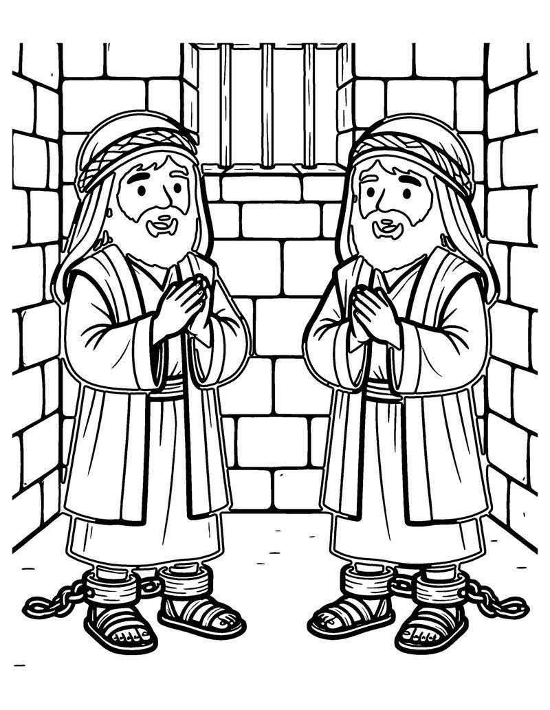 Singing in Jail coloring page preview