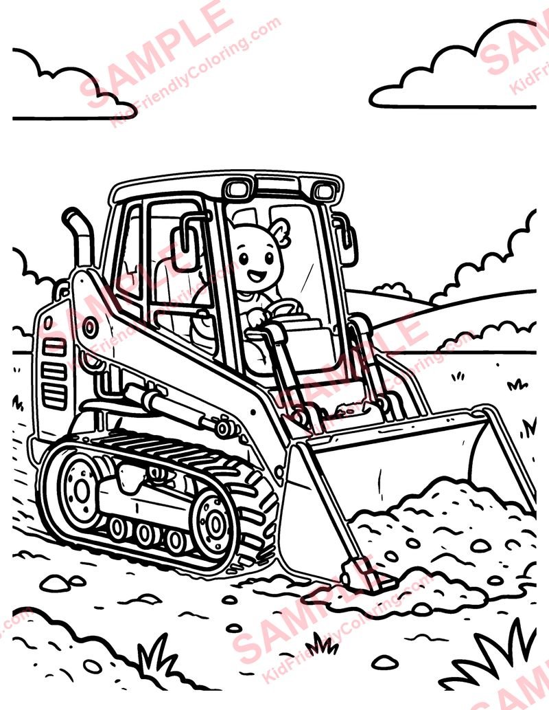 Skid Steer coloring page preview