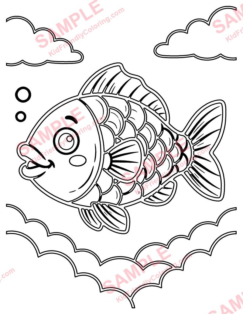 Sky Fish coloring page preview