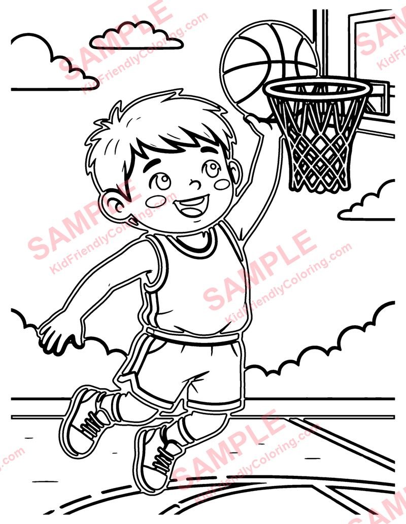 Slam Dunk coloring page preview