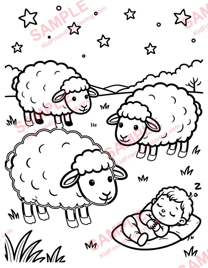 Sleep, Baby, Sleep coloring page preview