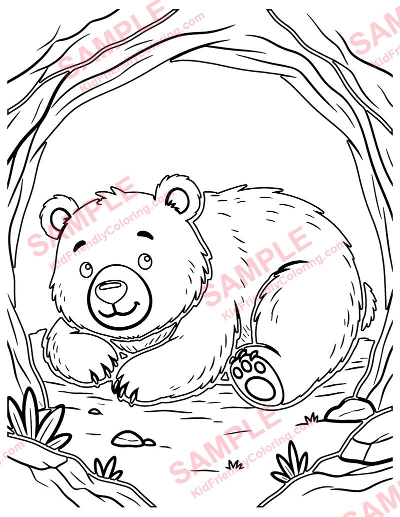 Sleeping Bear coloring page preview
