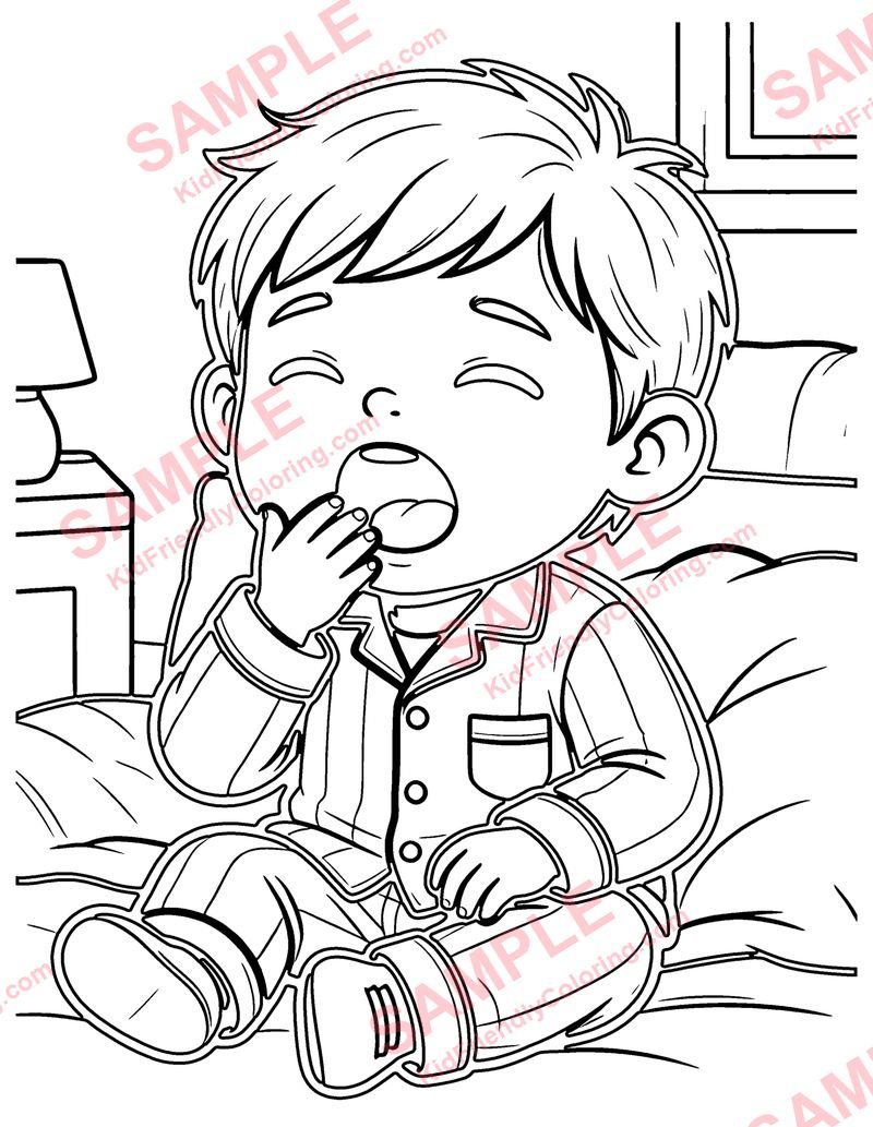 Sleepy Face coloring page preview