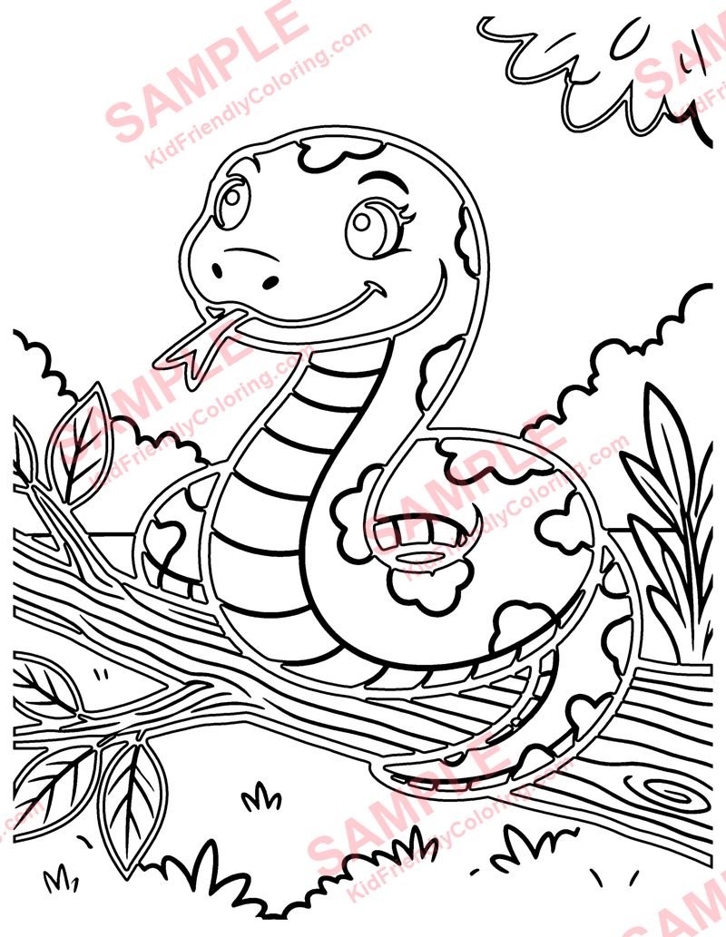 Snake coloring page preview