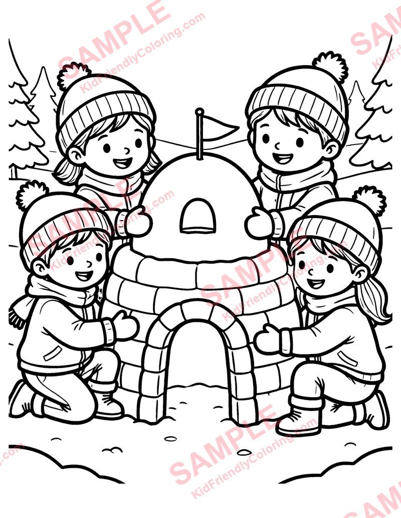 Snow Fort coloring page preview