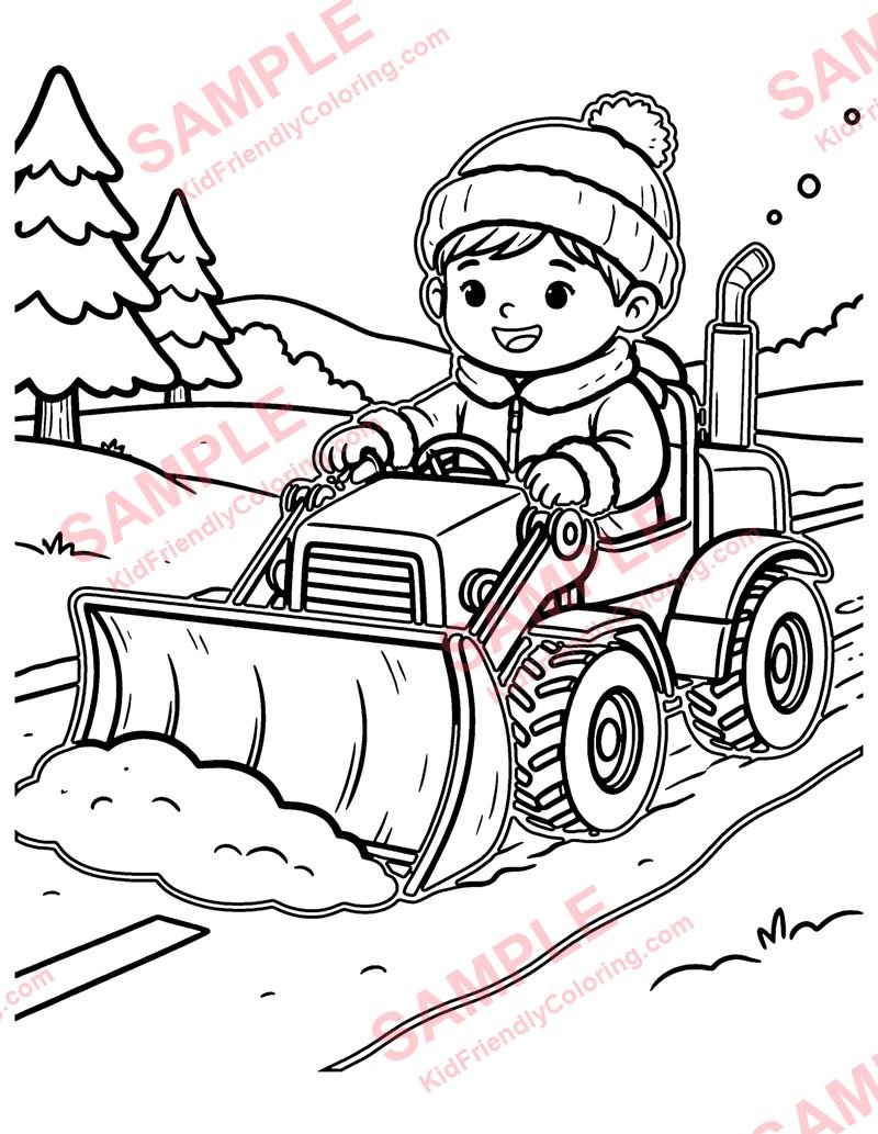 Snow Plow coloring page preview