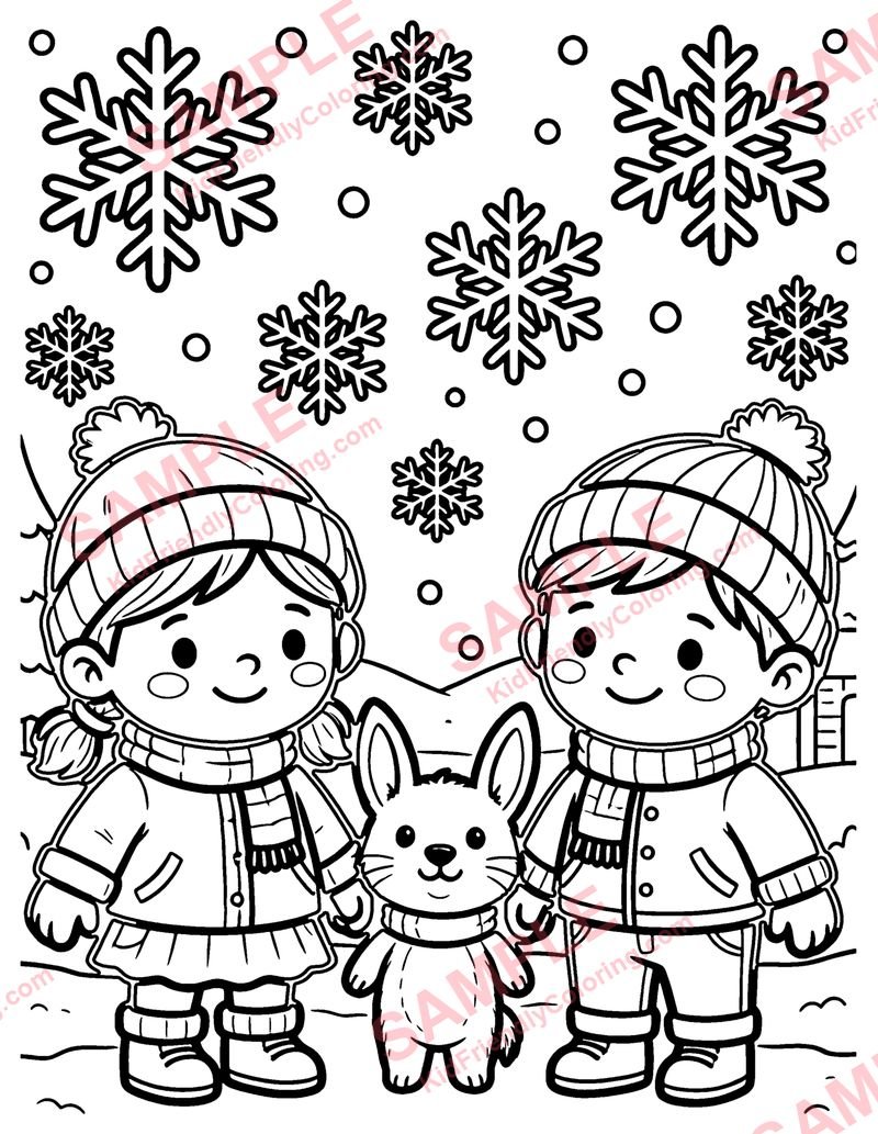 Snowflakes coloring page preview