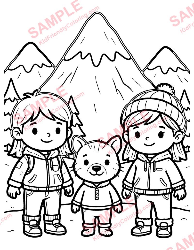 Snowy Peaks coloring page preview
