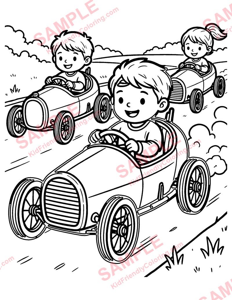 Soapbox Racer coloring page preview