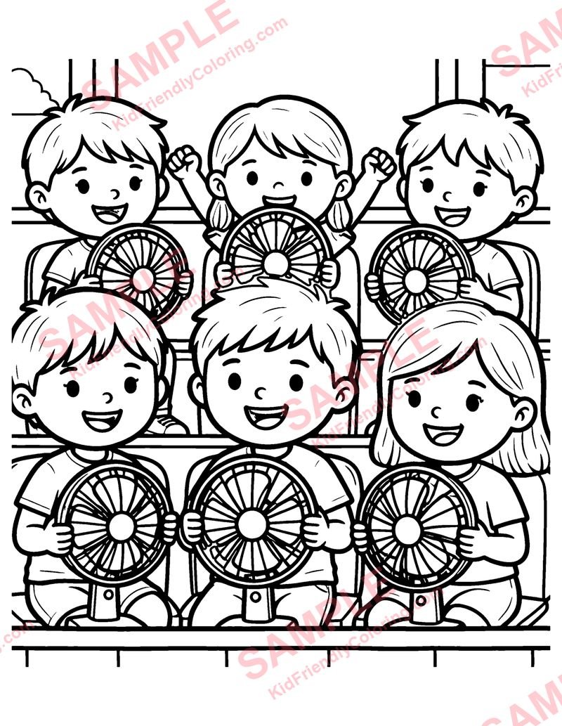 Soccer Fans coloring page preview