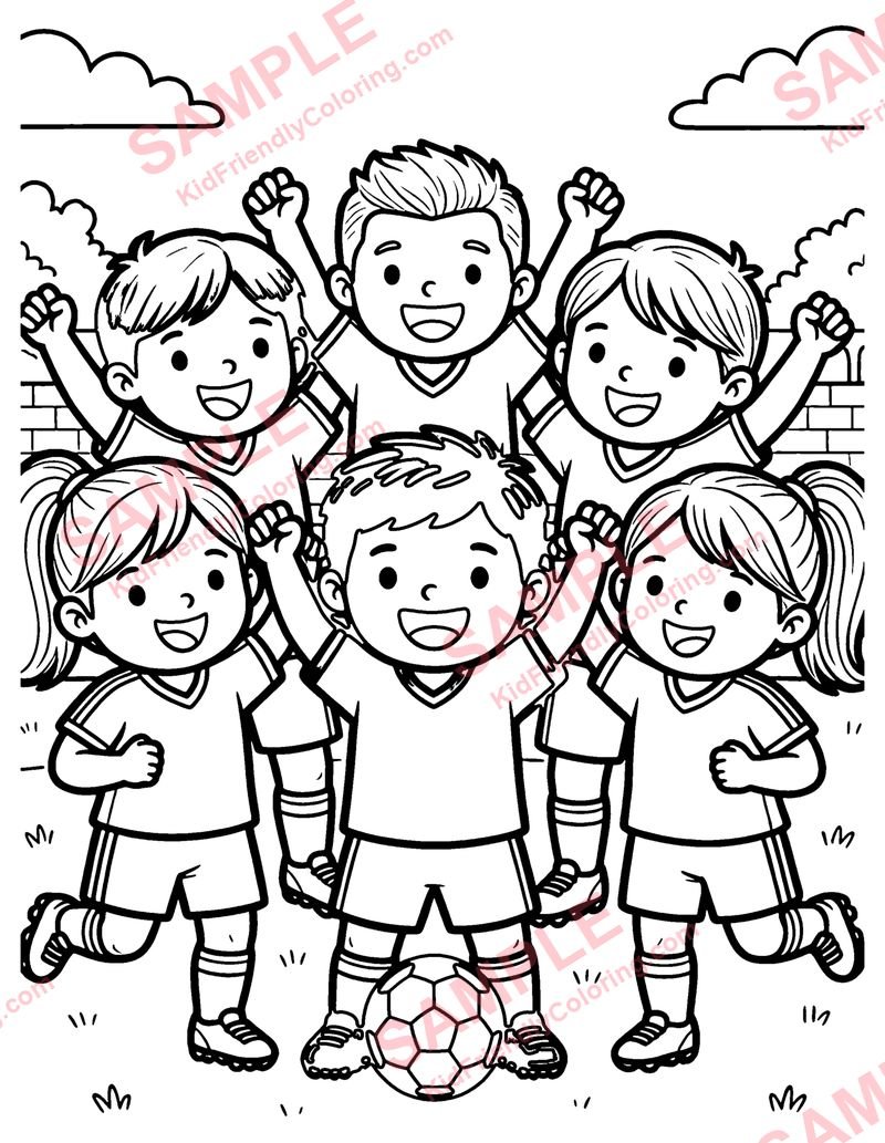 Soccer Team coloring page preview