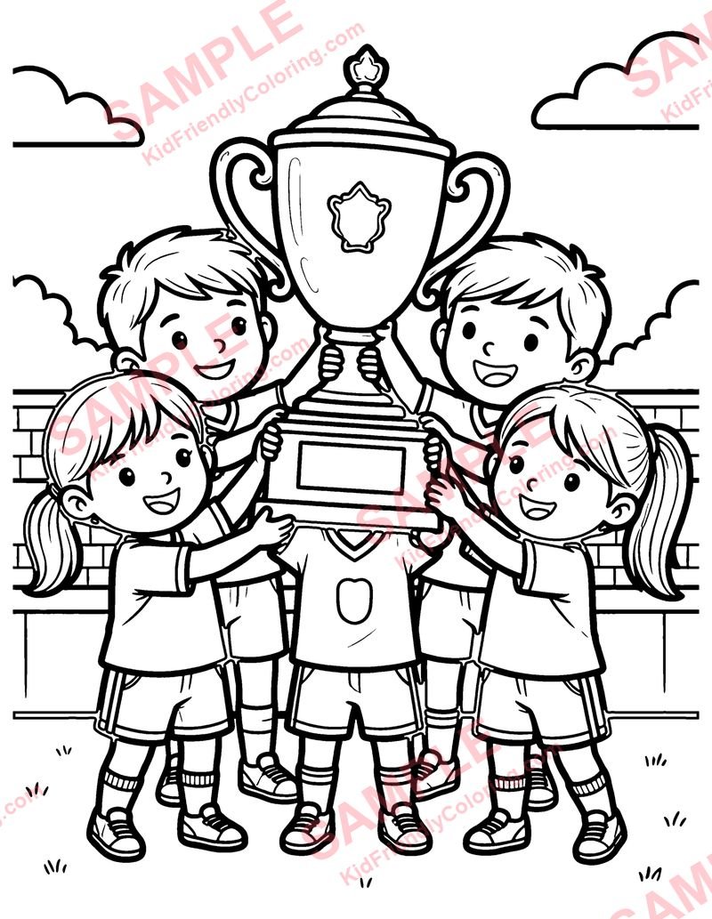 Soccer Trophy coloring page preview