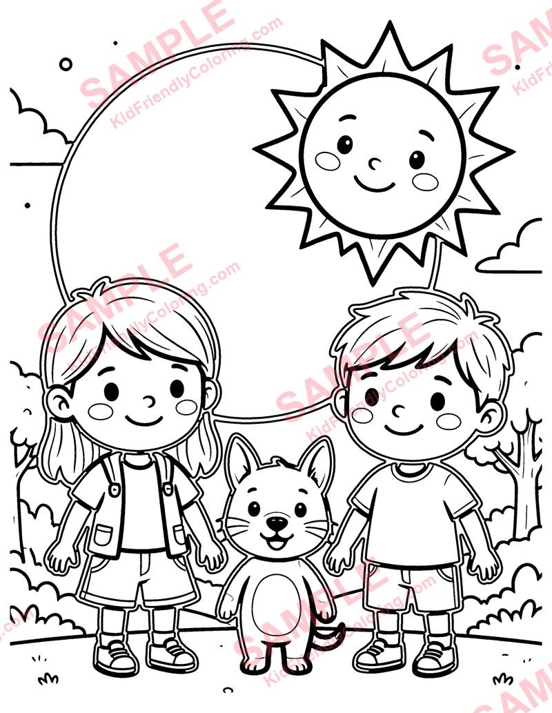 Solar Eclipse coloring page preview