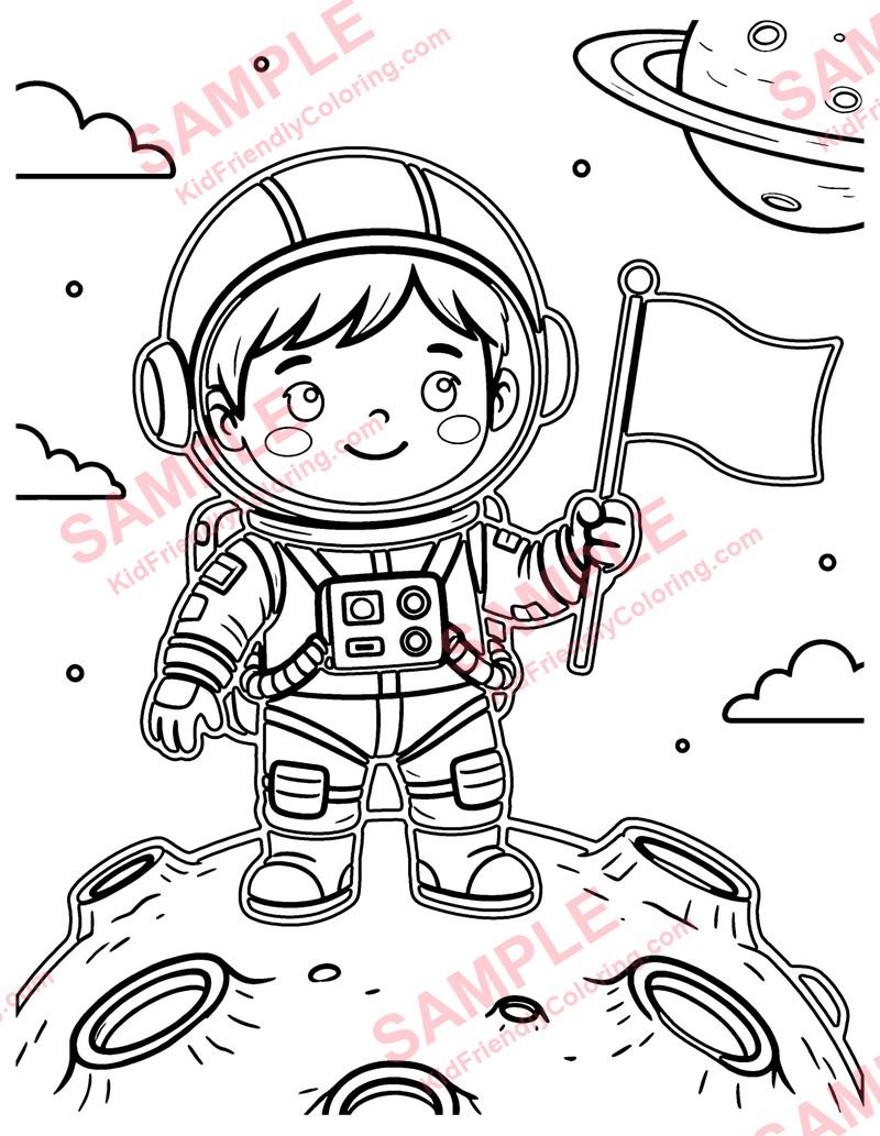 Space Cadet Hero coloring page preview
