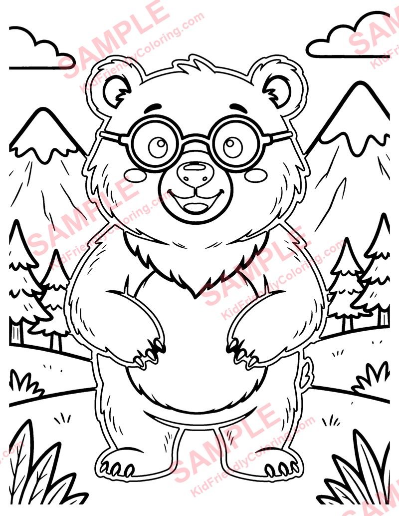 Spectacled Bear coloring page preview