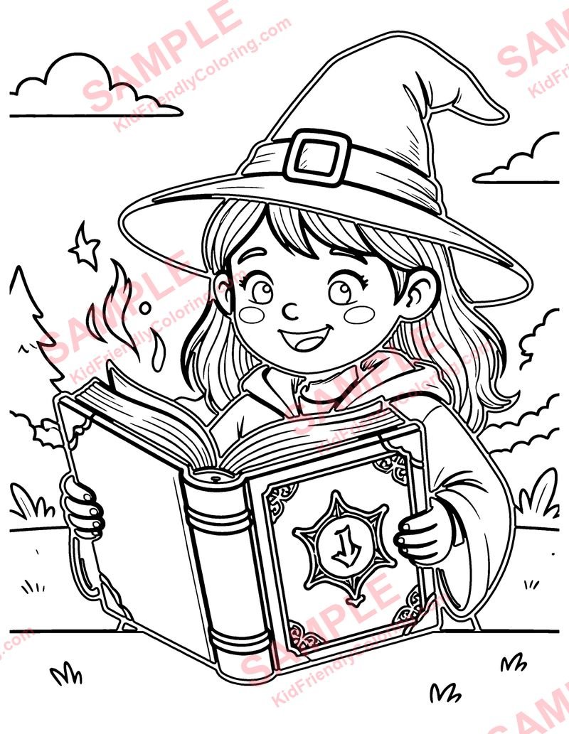 Spell Book coloring page preview