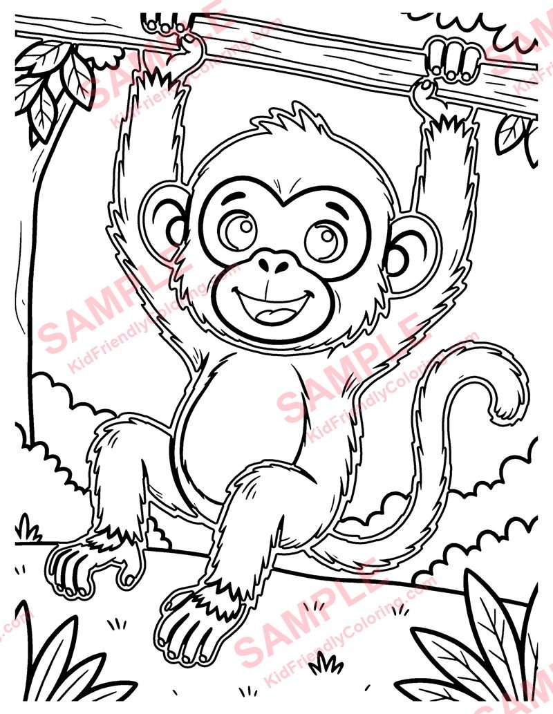 Spider Monkey coloring page preview