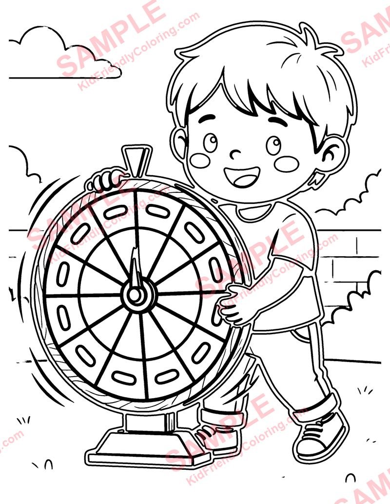 Spinner Game coloring page preview