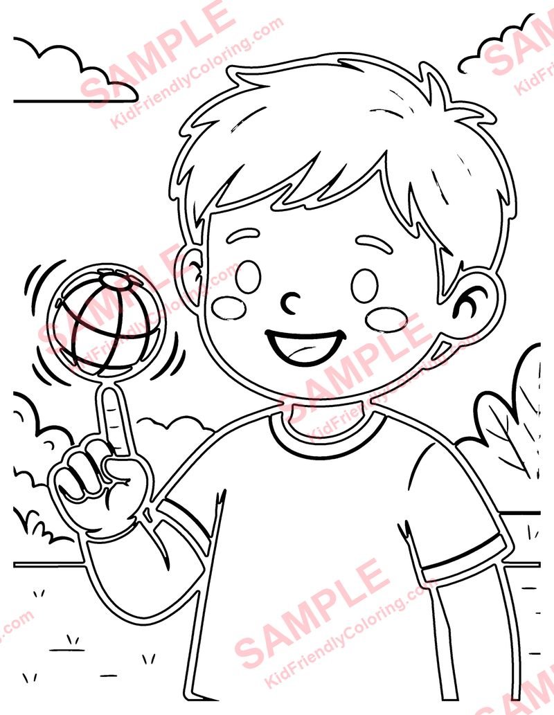 Spinning Ball coloring page preview