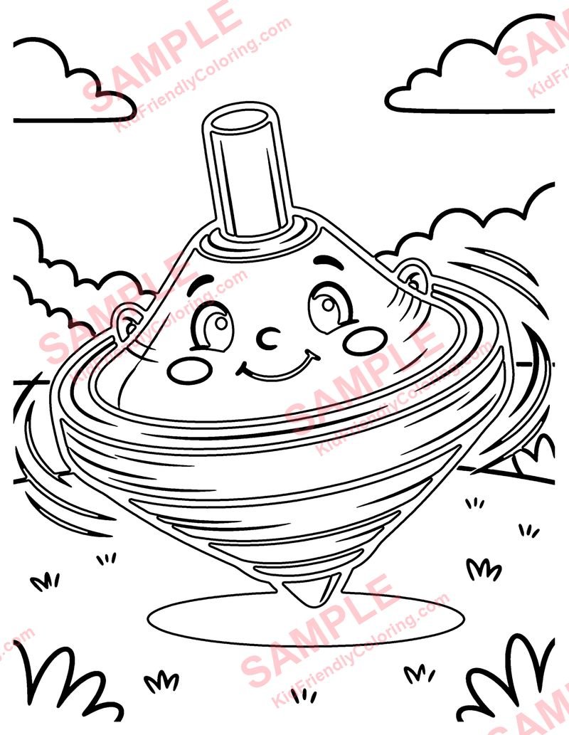 Spinning Top coloring page preview