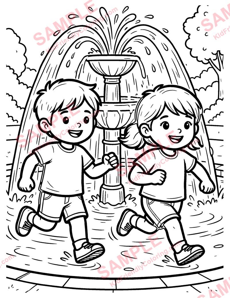 Splash Pad coloring page preview