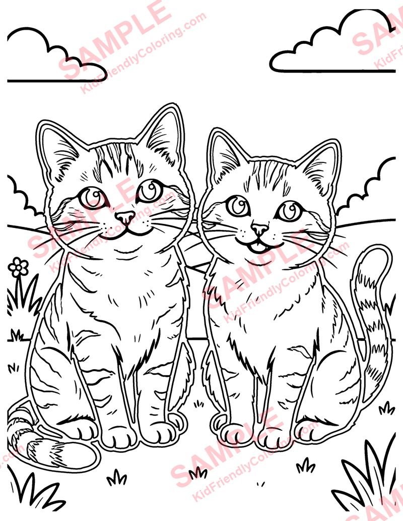 Spot the Difference Pets coloring page preview