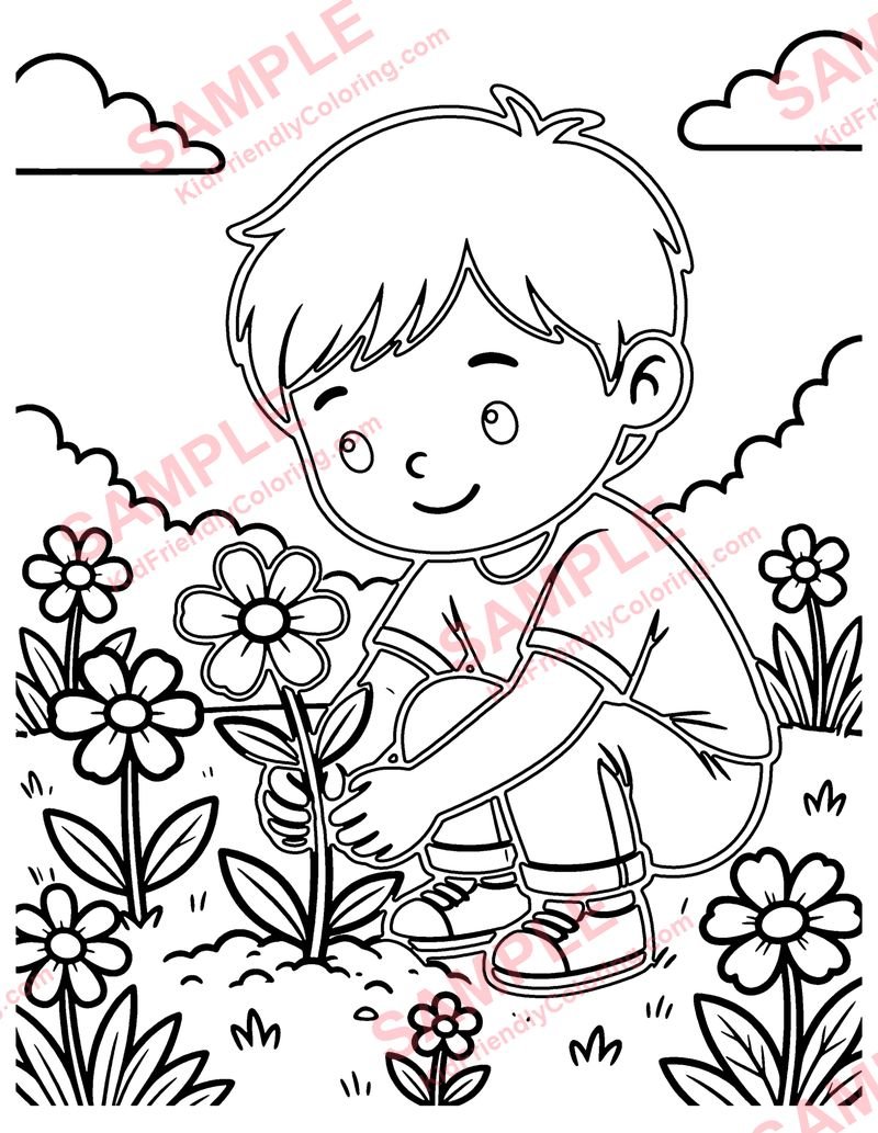 Spring Garden coloring page preview