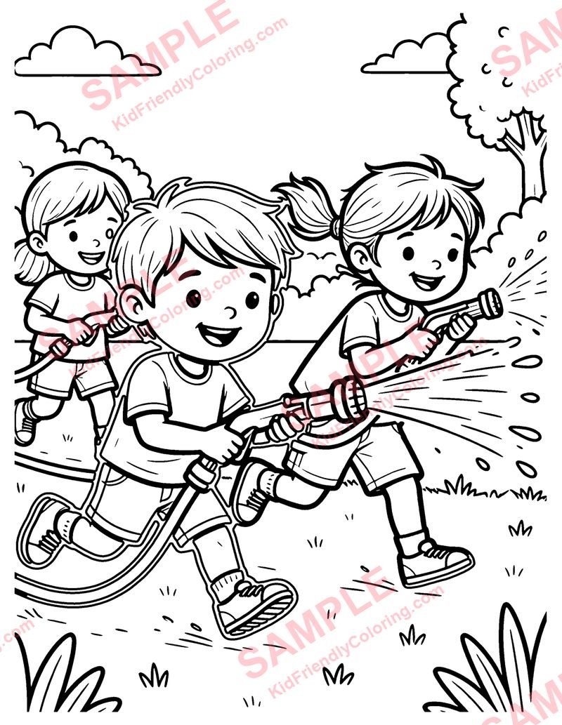 Sprinkler Race coloring page preview