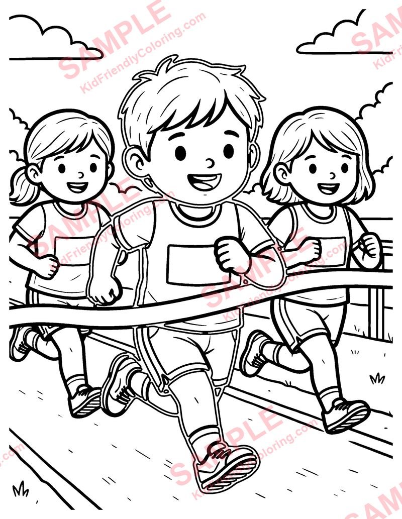 Sprint Race coloring page preview