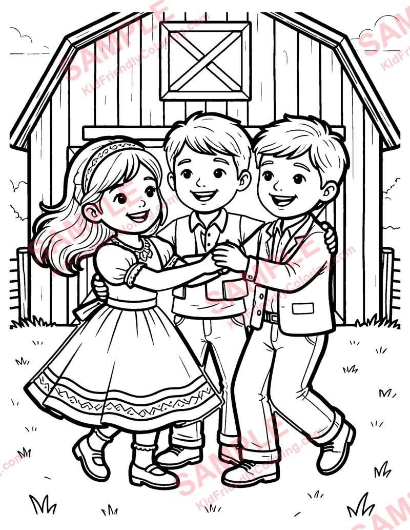 Square Dance coloring page preview