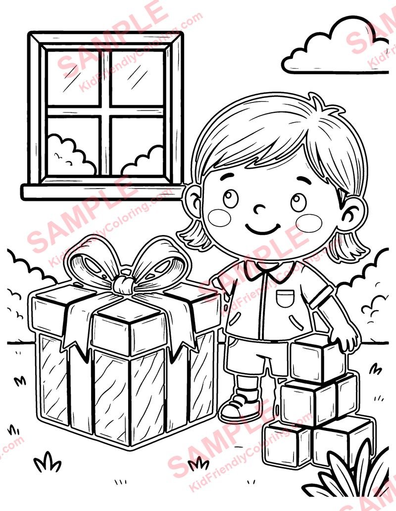 Square Things coloring page preview