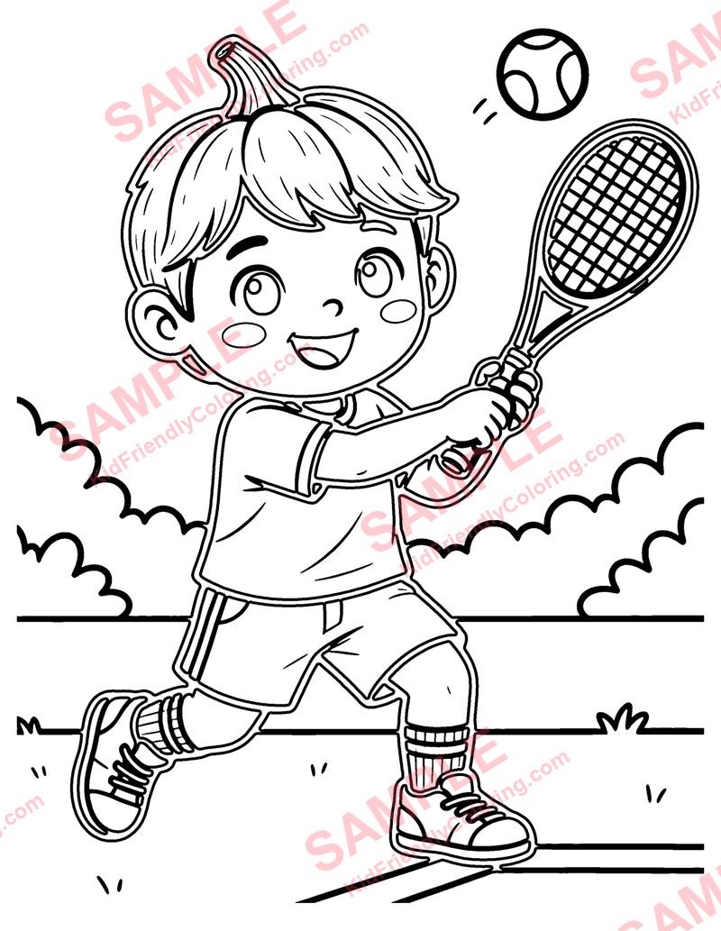 Squash coloring page preview