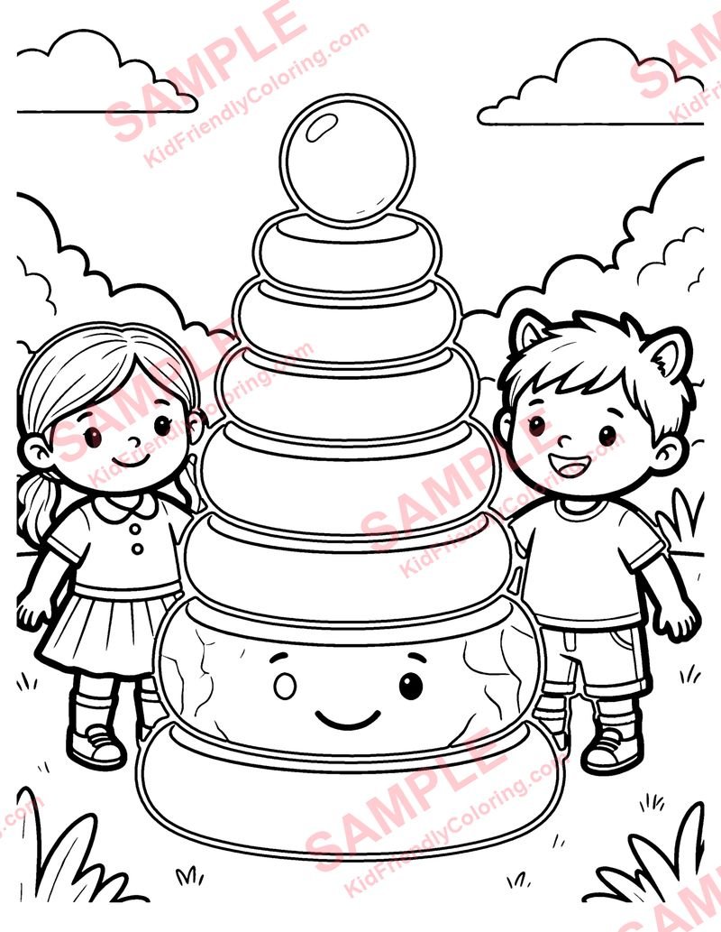 Stacking Rings coloring page preview