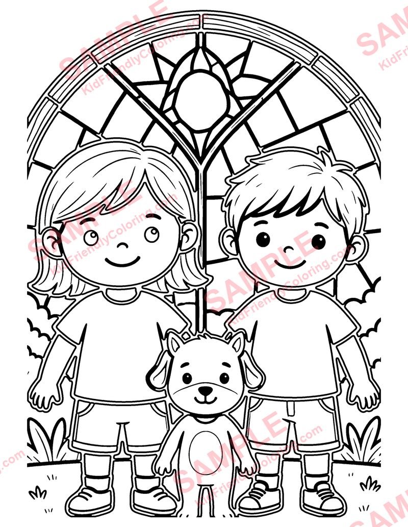 Stained Glass coloring page preview