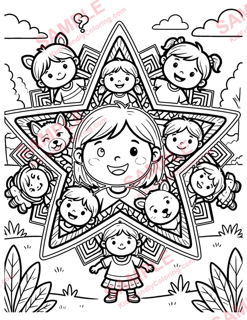Star Mandala coloring page preview