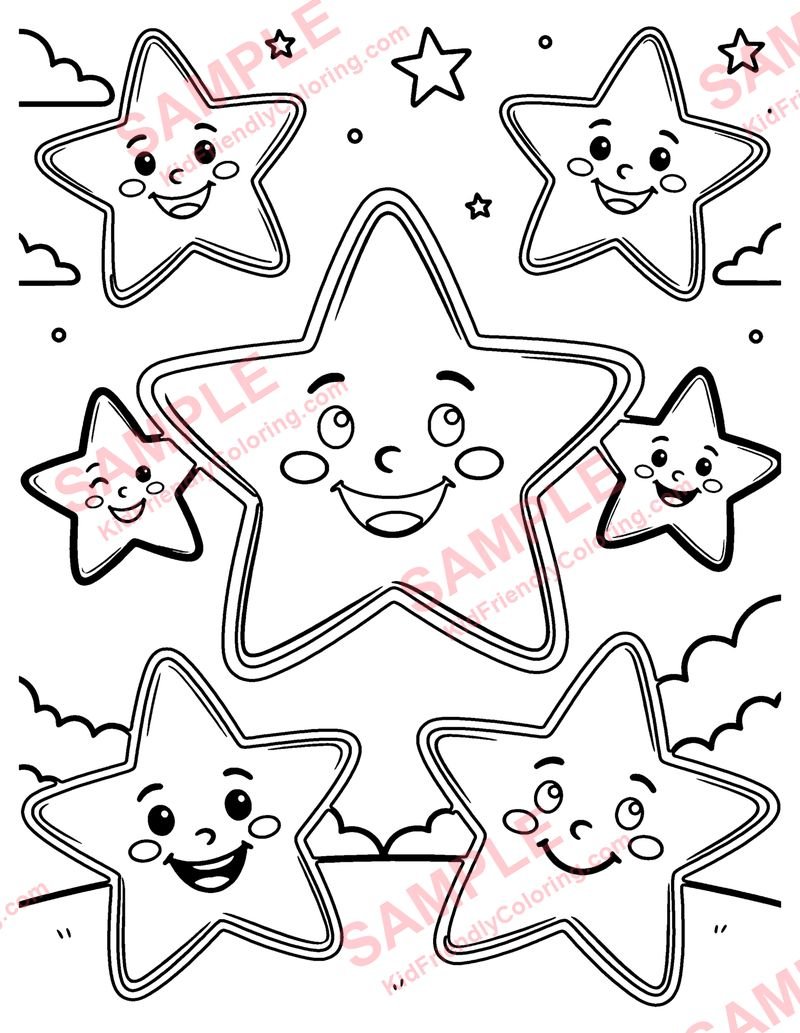 Star Shapes coloring page preview
