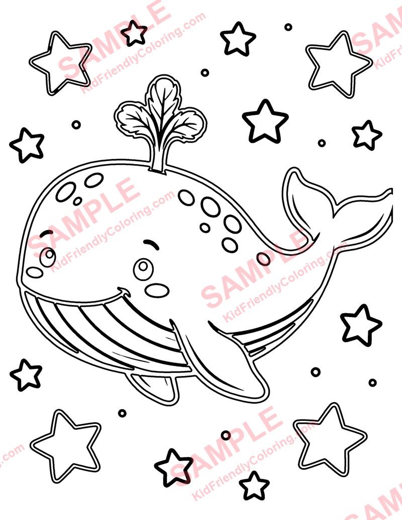 Star Whale coloring page preview