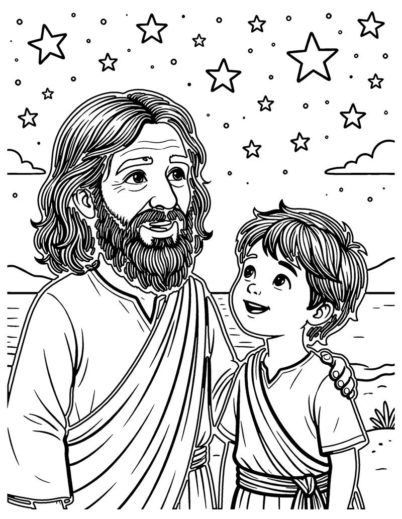 Stars Like Your Family coloring page preview
