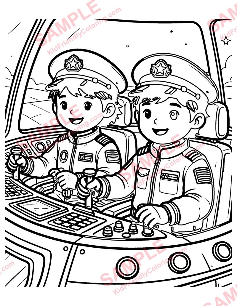 Starship Bridge coloring page preview