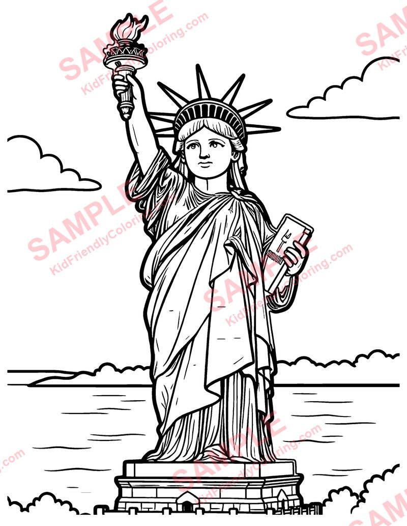 Statue of Liberty coloring page preview