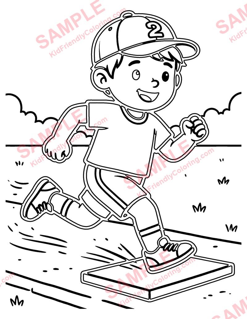 Stealing Base coloring page preview