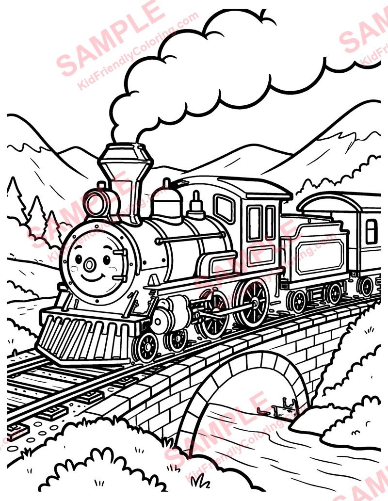 Steam Train coloring page preview