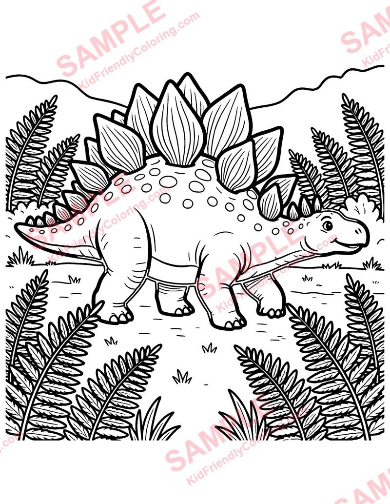Stegosaurus Stroll coloring page preview