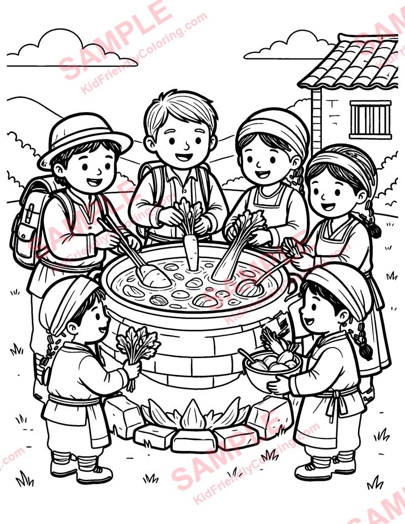 Stone Soup coloring page preview