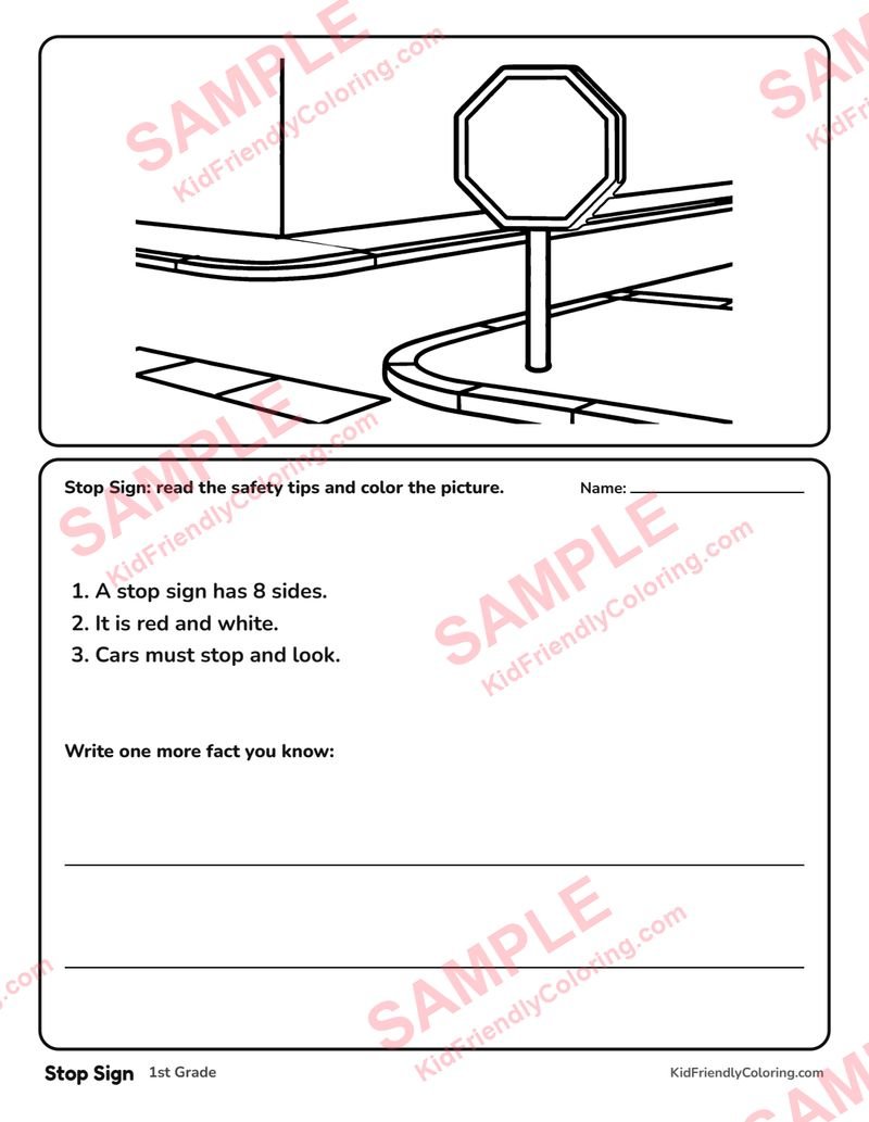 Stop Sign coloring page preview